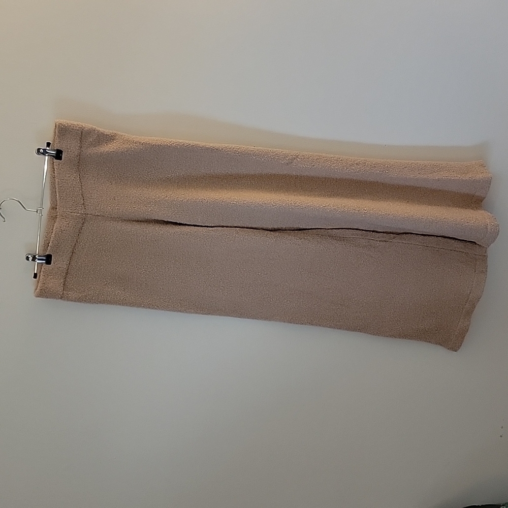 NWOT Cozy Sweater Flare Leg Pants Beige Sz Lg